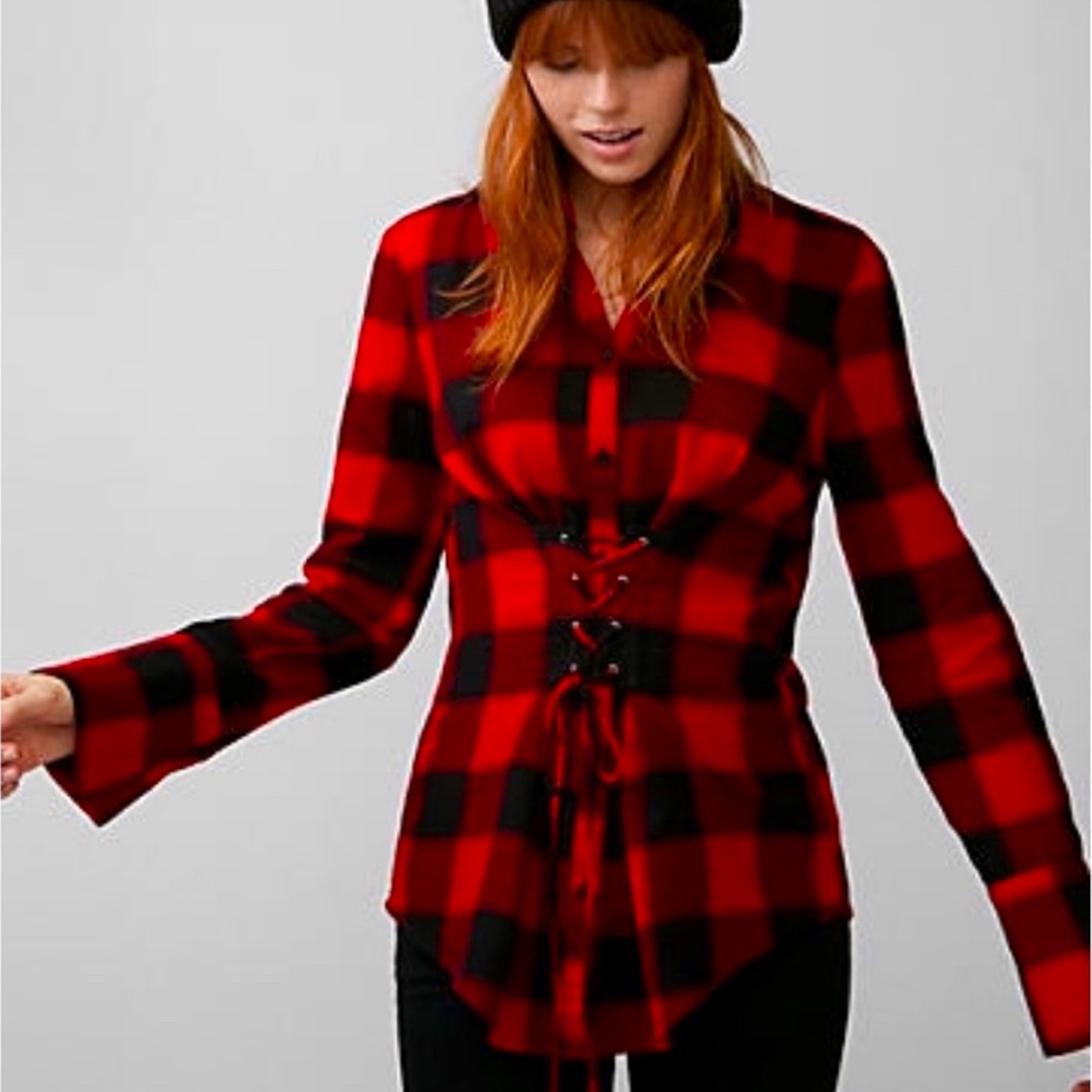 Express flannel corset shirt EUC
